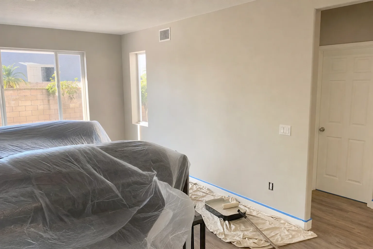 Interior painting in Murrieta, CA after restoration work