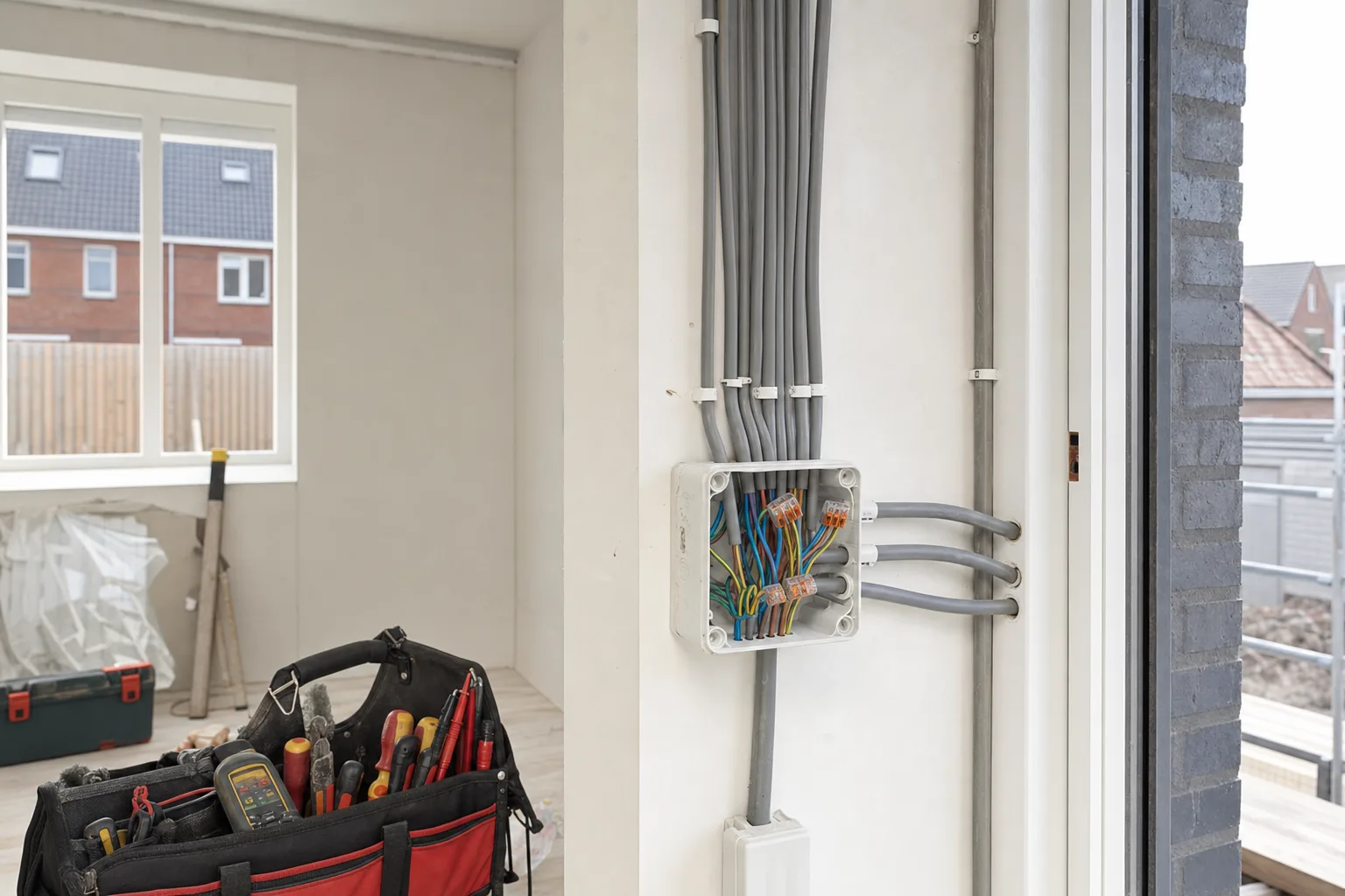 Elektrotechnisch werk: bekabeling vakkundig aangesloten