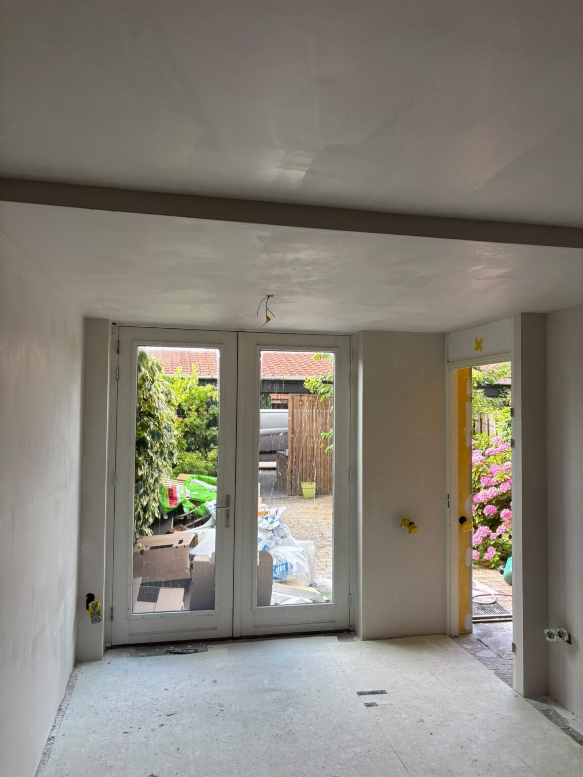 Resultaat van stucwerk in een woning in Leidsche Rijn