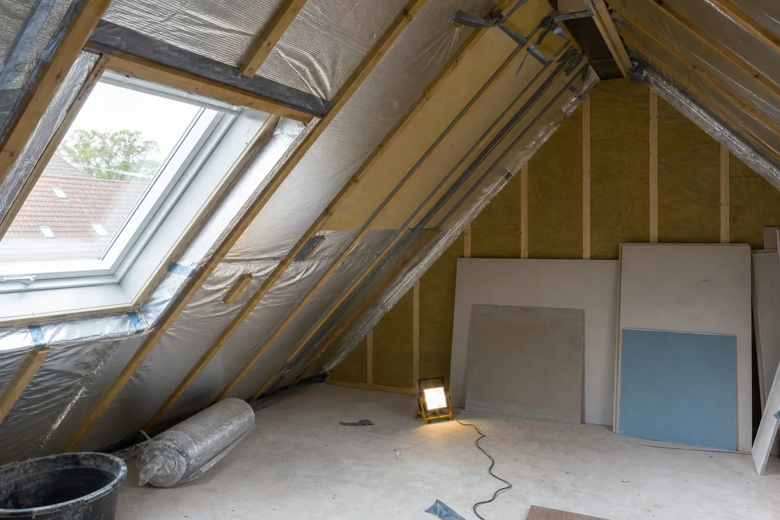 Dakisolatie tussen de spanten tijdens een renovatie